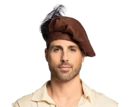 beret-sredniowieczny-brazowy-przebranie-party-stroj
