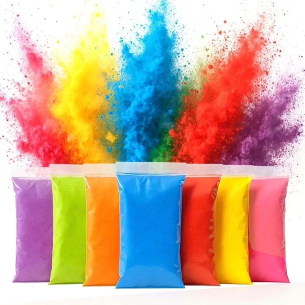 PROSZKI HOLI KOLOROWY PROSZEK FESTIWAL SPIERALNE Z ATESTEM 7 KOLORÓW 490g