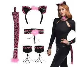 zestaw-rozowy-gepard-opaska-bransoletka-ogon-choker-przebranie-party