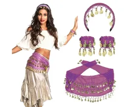 stroj-cyganki-fioletowa-opaska-2-bransoletki-pas-przebranie-party-impreza