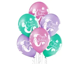 balony-na-urodziny-dziewczynki-happy-birthday-syrenki-30-cm-6-szt