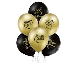 balony-lateksowe-czarne-i-zlote-party-queen-wieczor-panienski-30-cm-6-szt