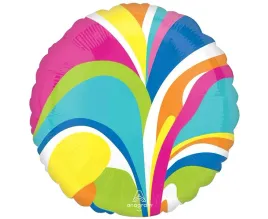 okragly-balon-foliowy-kolorowe-wzory-urodziny-dziecka-46-cm