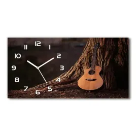 zegar-scienny-szklany-gitara-akustyczna-60x30-cm