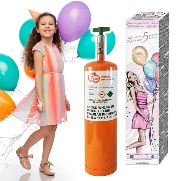 Butla z Helem na 5 Balonów Urodziny Impreza Dziecka Balony Certyfikowana