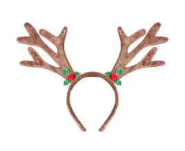 opaska-swiateczna-na-glowe-wlosy-rogi-renifera-brazowa-boze-narodzenie