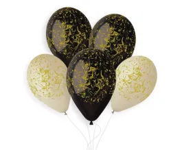 balony-marble-marmurkowe-czarne-i-latte-kawowe-33-cm-5-szt