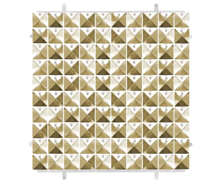 Panel Dekoracyjny Jasny Złoty 3D Przezroczyste Tło 30x30 cm 100 kwadratów