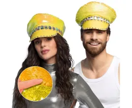 zolta-czapka-z-daszkiem-blyszczaca-party-impreza-disco-sandy