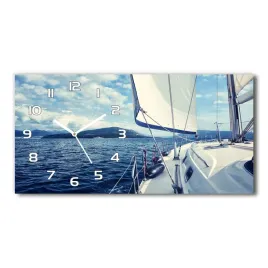 zegar-scienny-szklany-jacht-na-tle-morza-60x30-cm