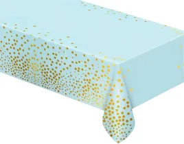 obrus-jasnoniebieski-w-zlote-groszki-foliowy-dekoracja-stolu-137-x-183-cm