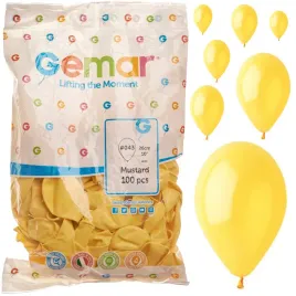 balony-zolte-boho-makaroniki-baby-yellow-gemar-g90-25cm-100szt