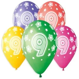 balony-na-9-urodziny-cyfra-9-kolorowe-33-cm-5-szt