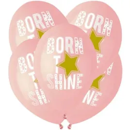 balony-baby-shower-born-to-shine-roz-33-cm-5-szt