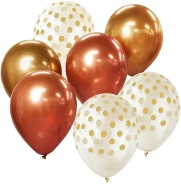 balony-bukiet-z-balonow-zlote-miedziane-7-szt
