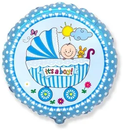 balon-wozek-dla-chlopca-niebieski-babyshower-party
