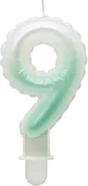 swieczka-tort-cyfra-9-ombre-perlowa-bialo-zielona