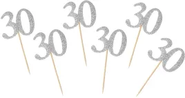 toppery-na-tort-30-urodziny-brokat-srebrny-6-szt