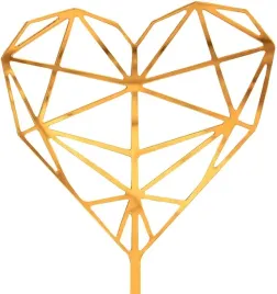 dekoracja-na-tort-serce-diament-zlota-walentynki