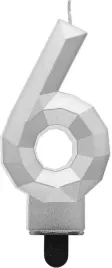 swieczka-cyfra-cyferka-6-diament-metalik-srebrny