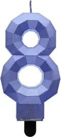 swieczka-cyfra-8-diament-metalik-ciemnoniebieska