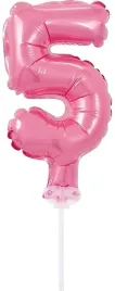 balon-na-patyczku-cyfra-5-rozowa-topper-na-tort