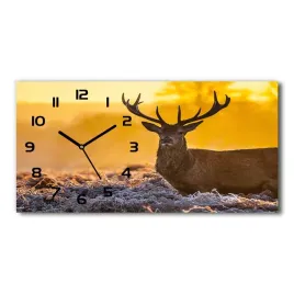 zegar-scienny-szklany-jelen-wschod-slonca-60x30-cm