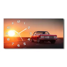 zegar-scienny-szklany-czerwony-samochod-60x30-cm