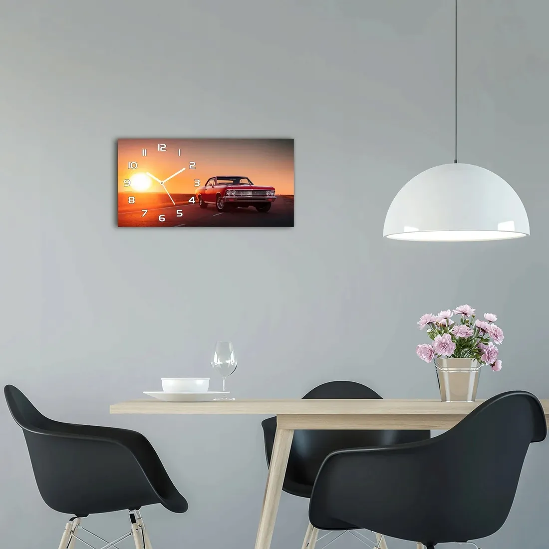 zegar-scienny-szklany-czerwony-samochod-60x30-cm-stan-nowy