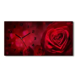 zegar-scienny-szklany-czerwona-roza-serca-60x30-cm