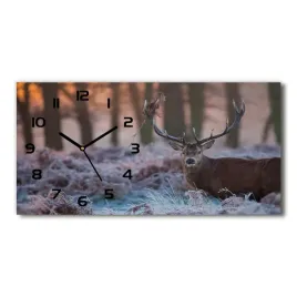 zegar-scienny-szklany-jelen-o-wschodzie-60x30-cm