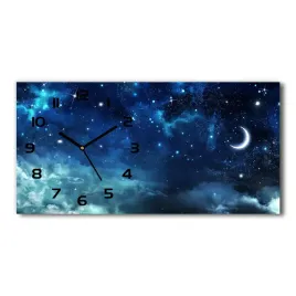 zegar-scienny-szklany-gwiezdziste-niebo-60x30-cm