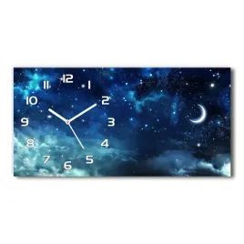 zegar-scienny-szklany-gwiezdziste-niebo-60x30-cm