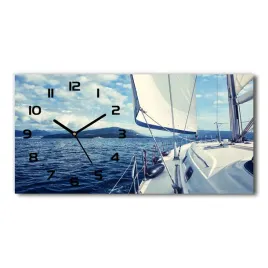 zegar-scienny-szklany-jacht-na-tle-morza-60x30-cm