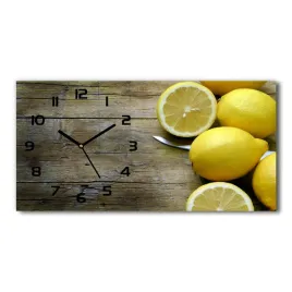 zegar-scienny-szklany-cytryny-na-drewnie-60x30-cm