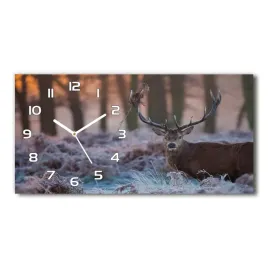 zegar-scienny-szklany-jelen-o-wschodzie-60x30-cm