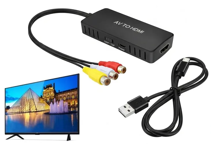 Konwerter RCA DO HDMI Adapter AV CINCH CVBS 1080