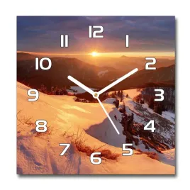 piekny-szklany-zegar-scienny-zima-w-gorach-30x30cm