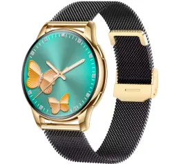 smartwatch-rubicon-rncf30-zlota-koperta-czarny-mesh-zlota-zapinka
