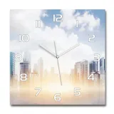 zegar-scienny-ze-szkla-duzy-drapacze-chmur-60x60