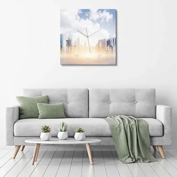 zegar-scienny-ze-szkla-duzy-drapacze-chmur-60x60-typ-scienny