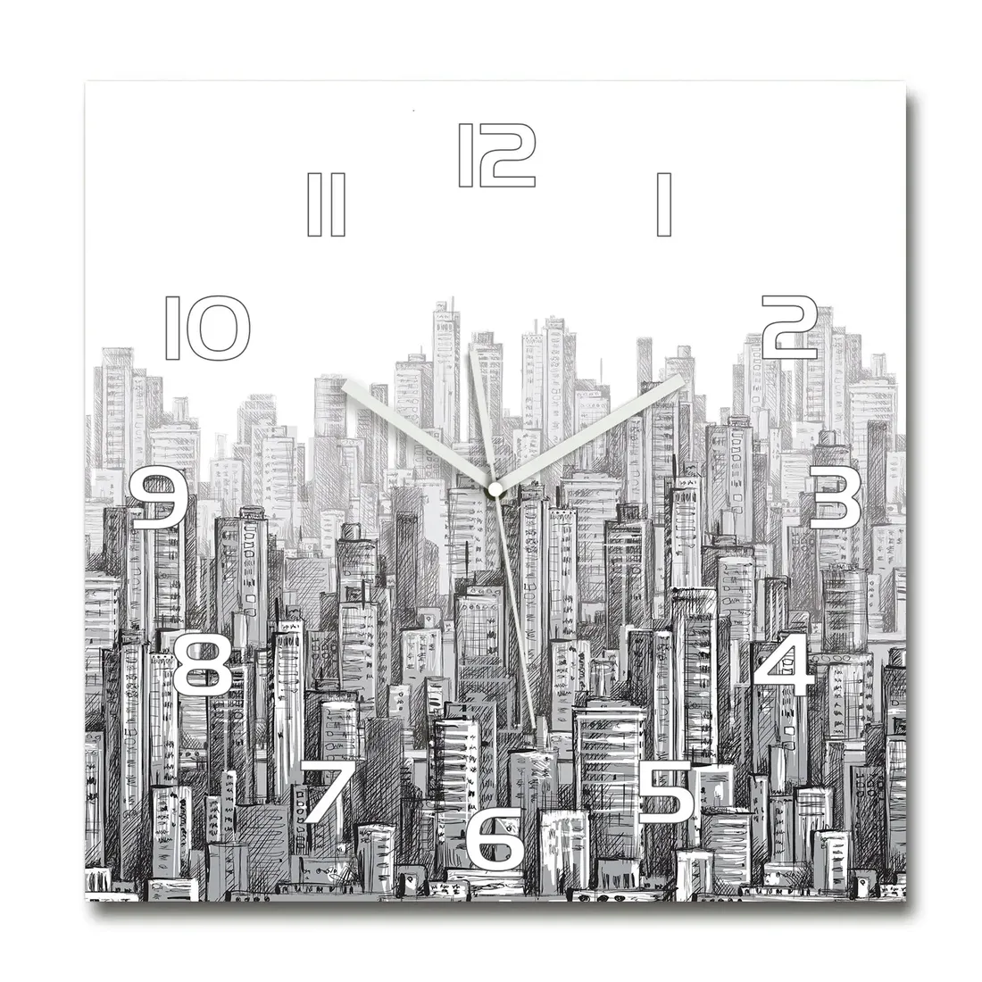 zegar-scienny-ze-szkla-duzy-drapacze-chmur-60x60