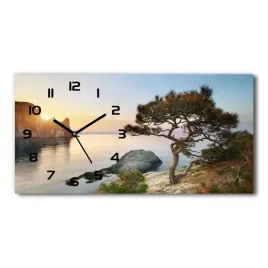 zegar-scienny-szklany-drzewo-nad-morzem-60x30-cm