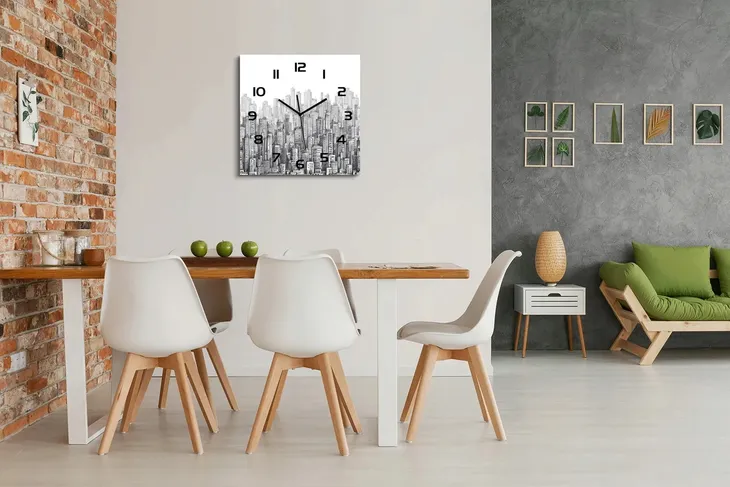zegar-scienny-ze-szkla-duzy-drapacze-chmur-60x60-stan-nowy