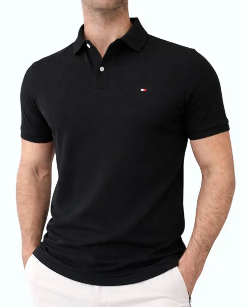 Tommy Hilfiger Koszulka Polo Męska – Czarna – r. M