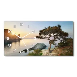 zegar-scienny-szklany-drzewo-nad-morzem-60x30-cm
