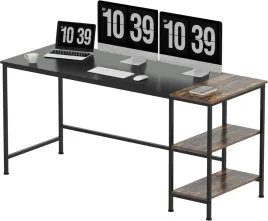 biurko-komputerowe-120x60-z-regalem-dab-vintage-sanodesk-brazowe-czarne