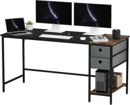 biurko-komputerowe-120x60-z-polkami-i-szufladami-sanodesk-brazowe-czarne