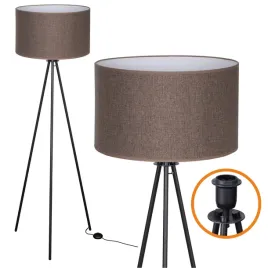 lampa-podlogowa-stojaca-metalowa-czarna-podstawa-abazur-brazowy-lniany-40cm