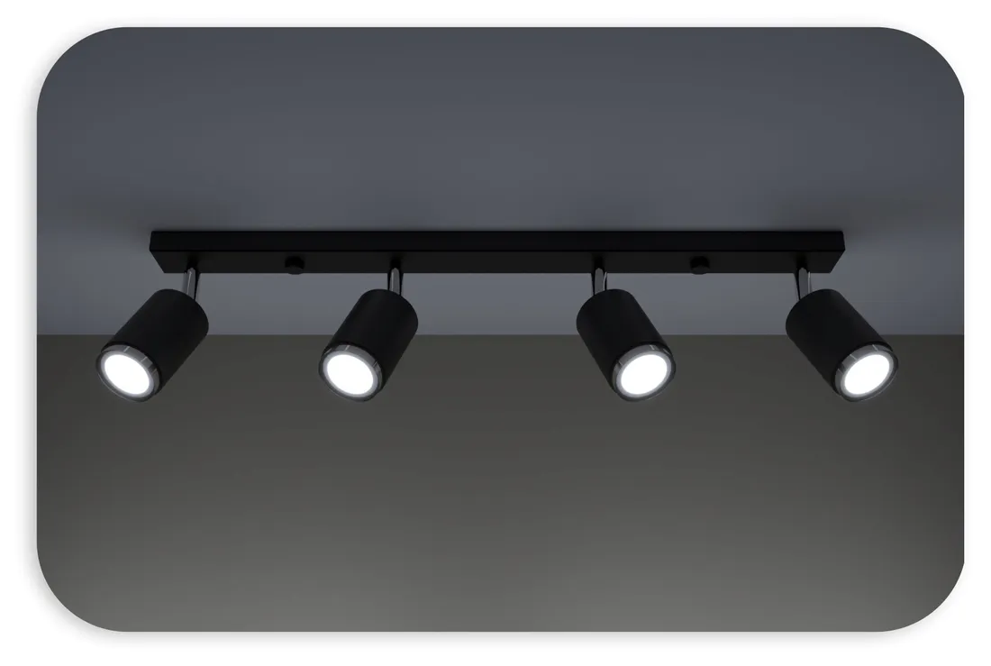 lampa-sufitowa-wiszaca-plafon-4x-gu10-led-cerlux-idun-czarno-srebrna-spot-stan-nowy